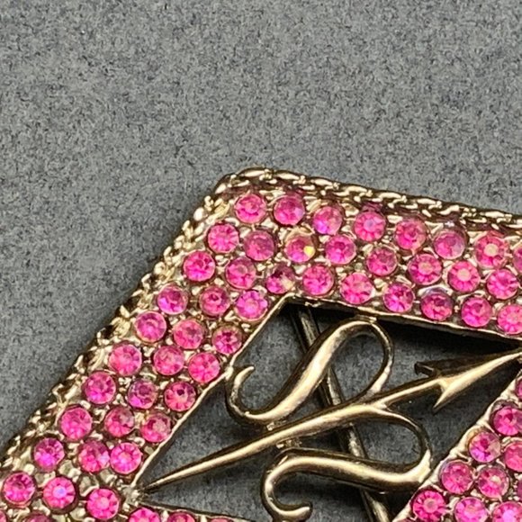 Diamond Swirl Belt Buckle Barbie Pink Rhinestone Silver Retro Soft Girl Cottage main image 6